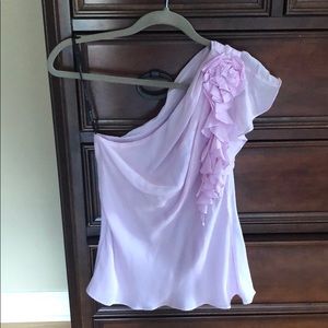 Bebe one shoulder lilac tank